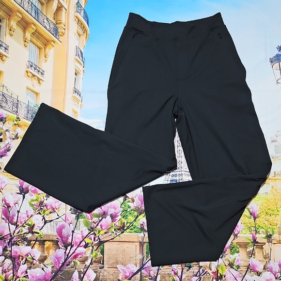 Ninepine High Waist Wide Leg Stretchy Black Pants Size Medium - Picture 2 of 8